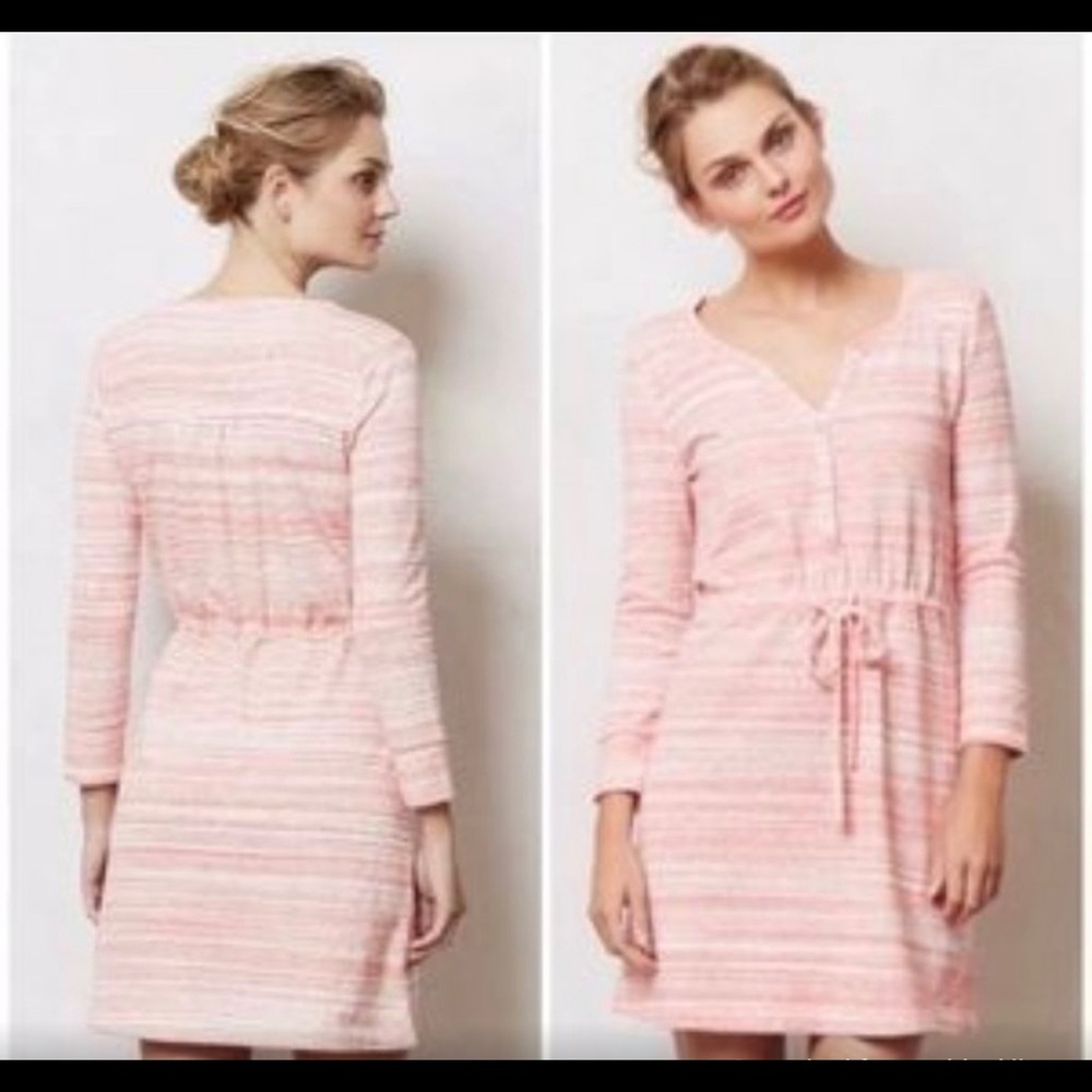 CUTE Anthropologie casual waist tie long sleeve dress